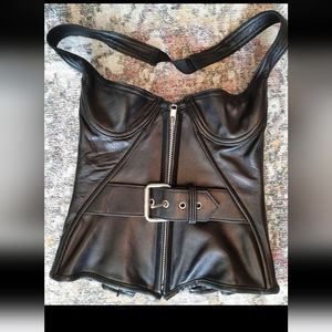 Black Leather Corset By designer label Shocking The House